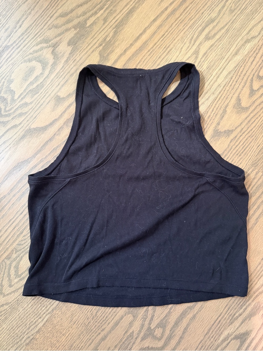 Athleta Black Ribbed Racerback Crop Tank - Picture 2 of 2